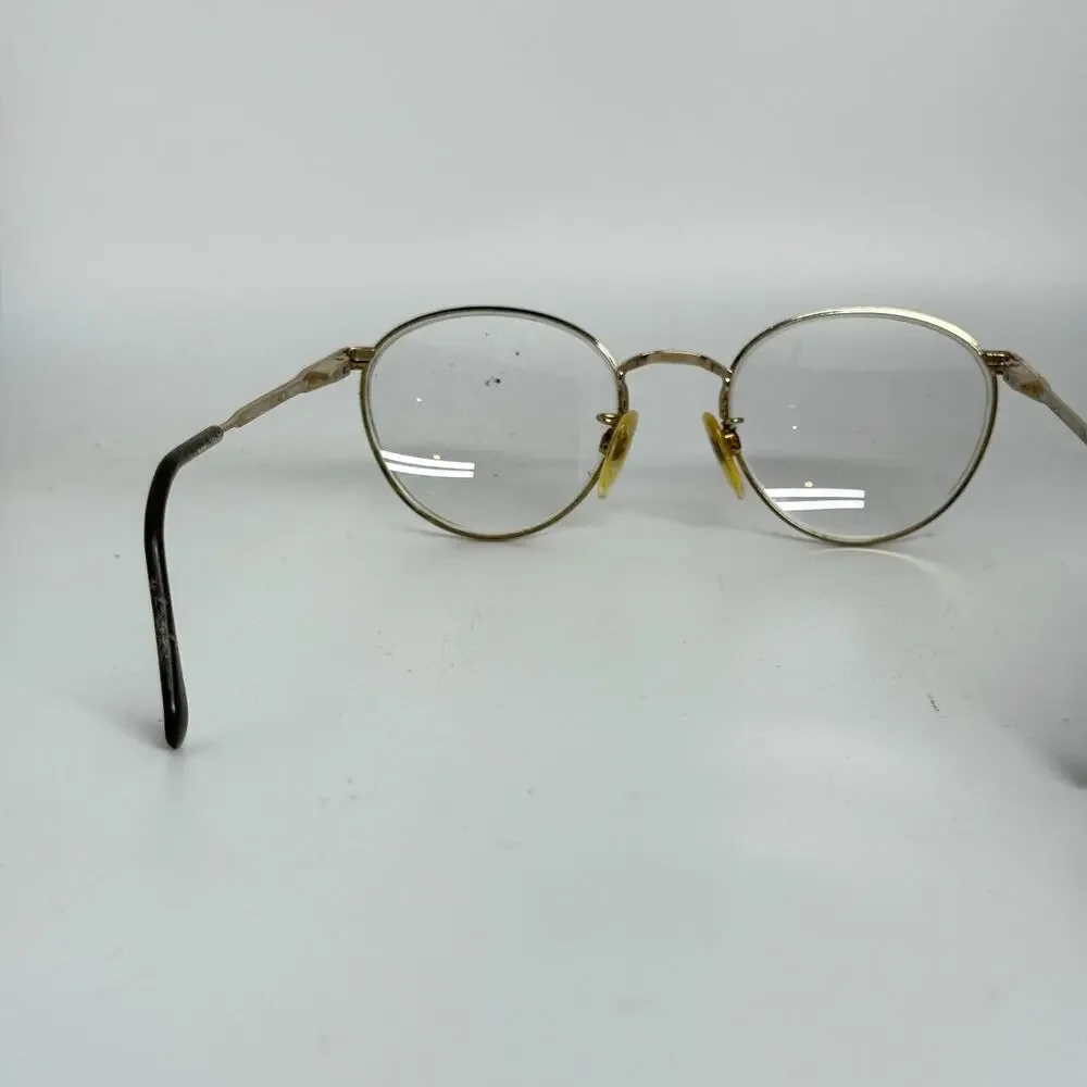 Luxottica 402‎ Eyeglasses Frame Women's Gold Metal Full Rim 47-17-135 H18100